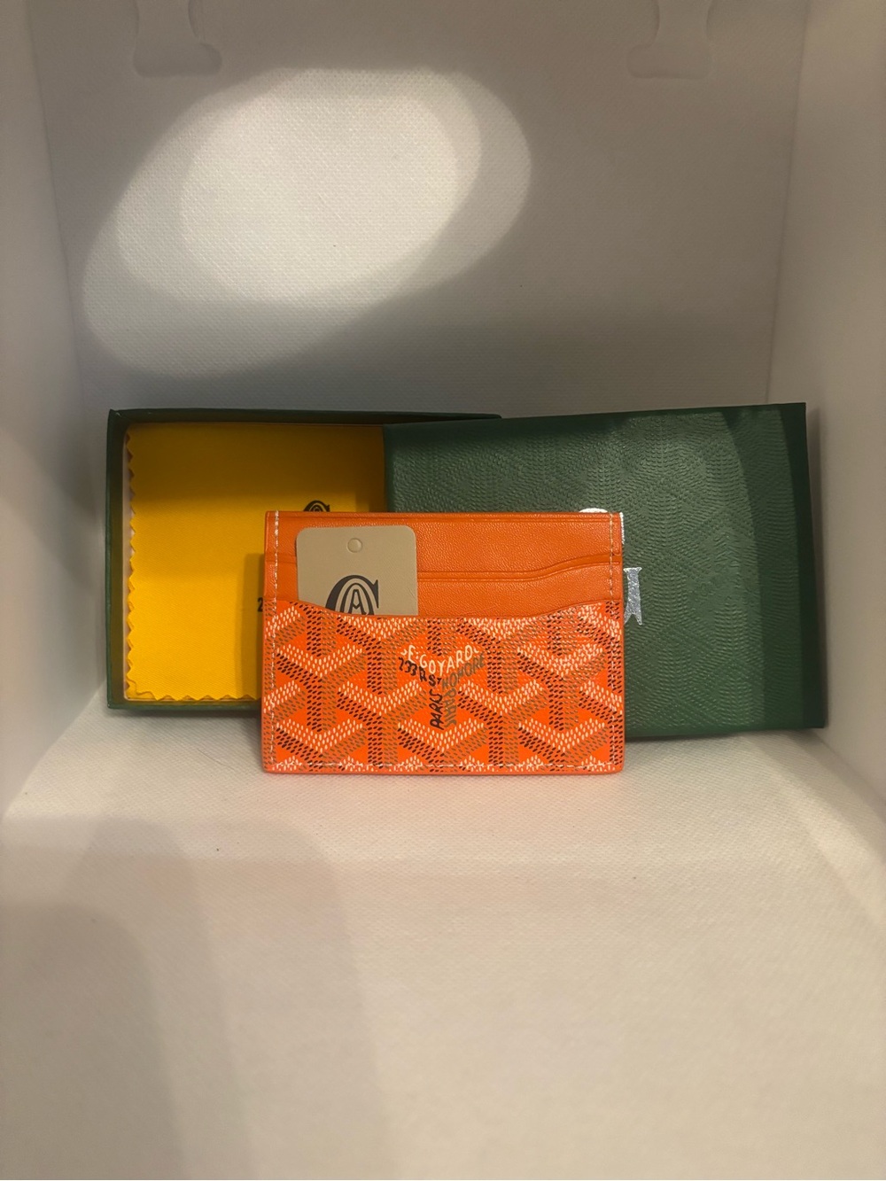 Orange Signature Chevron Card Holder